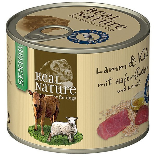 Real Nature Senior Lamm &amp; Kalb mit Haferflocken und Leinöl Nassfutter