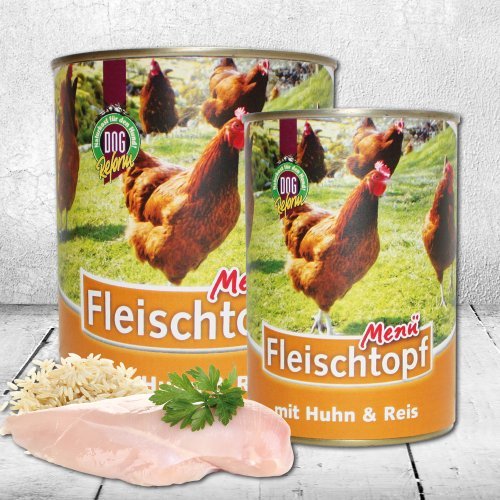 Schecker DOGREFORM FleischtopfMenü mit Huhn &amp; Reis Vollnahrung Hund