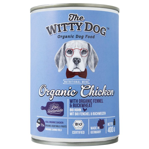 The Witty Dog Bio Huhn mit Fenchel &amp; Buchweizen Vollnahrung Hund