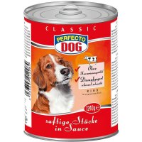 Perfecto Dog Classic, saftige Stücke in Sauce, Rind