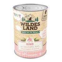 Wildes Land Puppy Rind mit Süßkartoffel, Apfel und Wildkräutern
